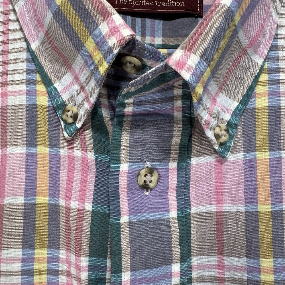 Vintage Chaps Ralph Lauren Long Sleeve Button Down Shirt Mens‎ Pink Plaid - Picture 3 of 7